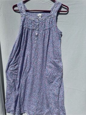 Aria Collection Blue and Pink Floral Nightgown